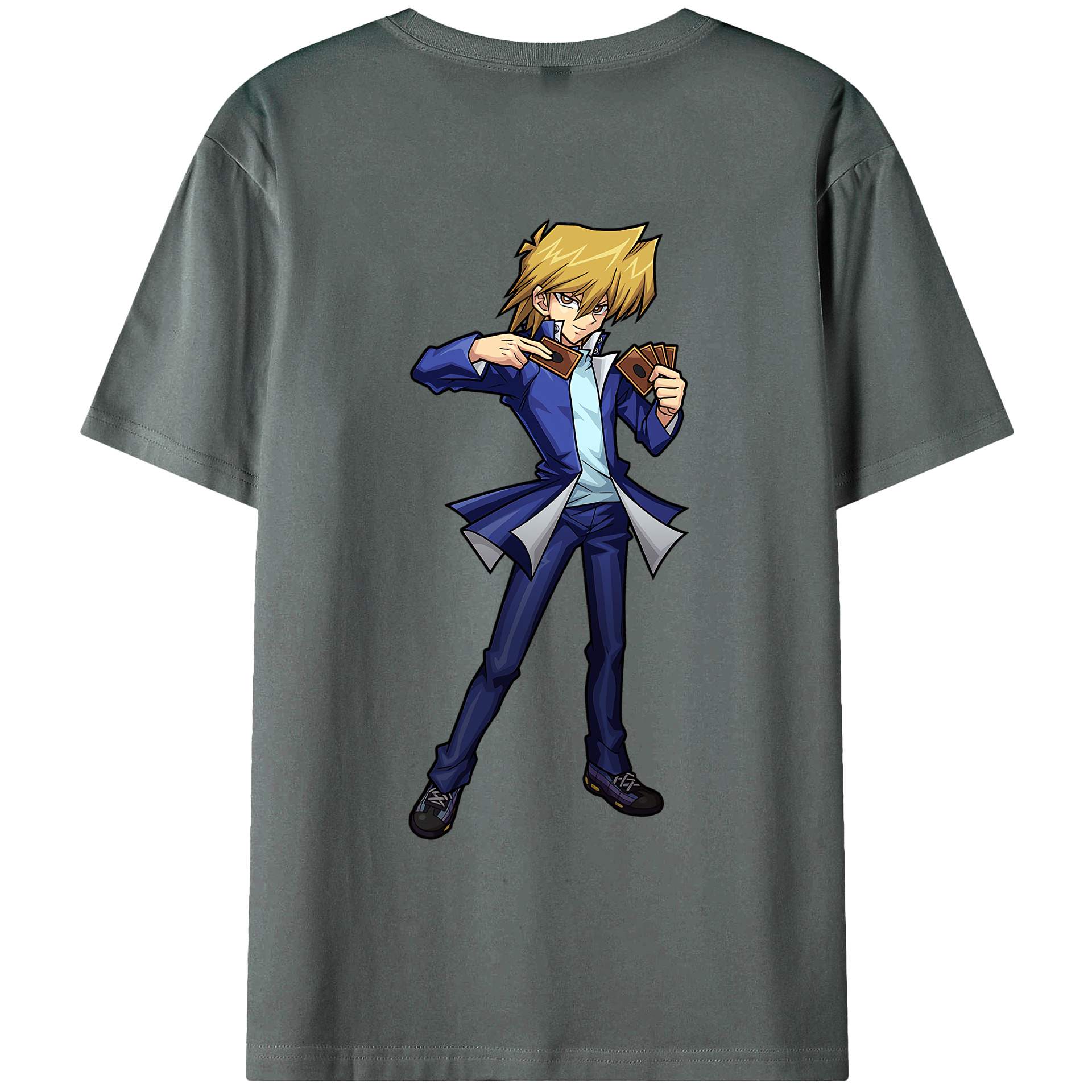 （画像用） 遊☆戯☆王 Yu-Gi-Oh! 綿100％ メンズ半袖Tシャツ（バックプリント） 通気性